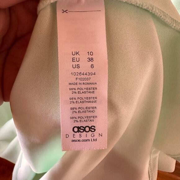 ASOS DESIGN Maternity Wrap Midi Skater Dress in Mint Size 6 Collared Button Down - Picture 5 of 7